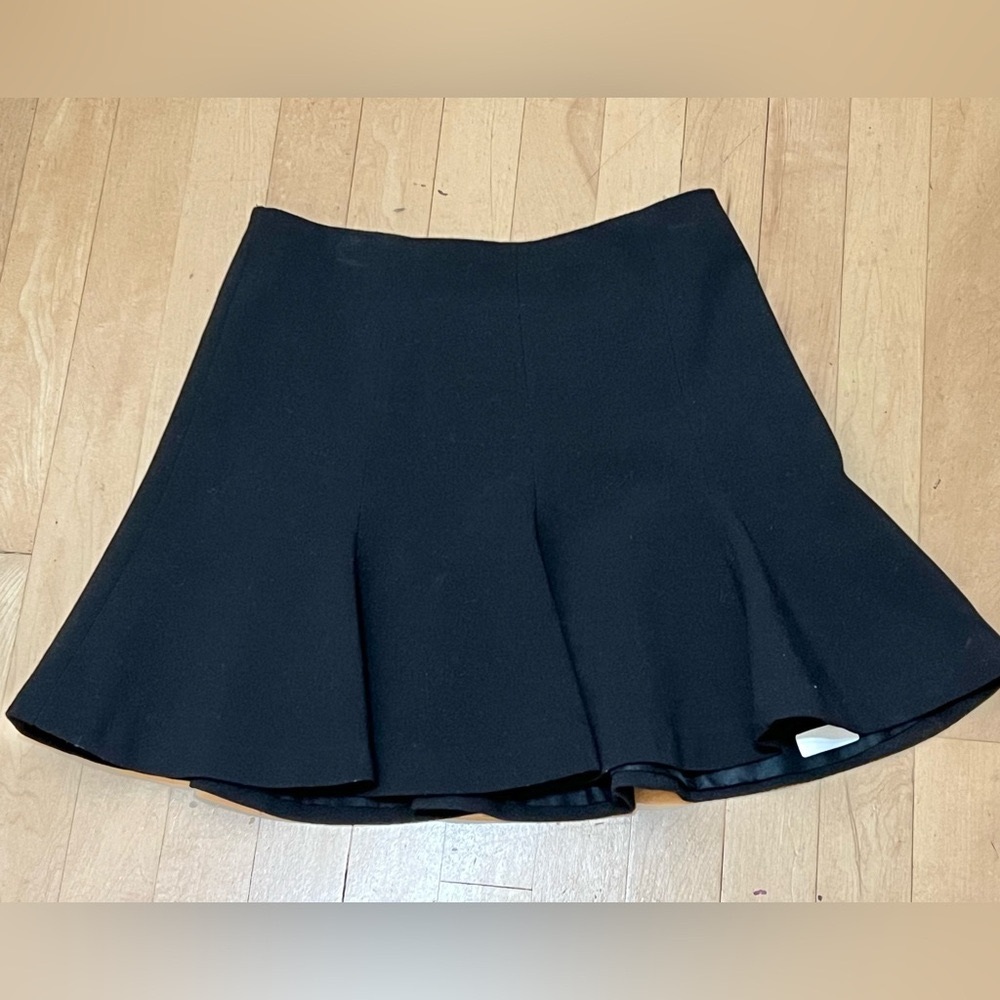 Zara Basic Black A-Line Mini Pleated Work Skirt Pleated Women's Size XS